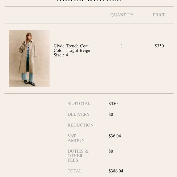 Sezane Tan Trench Coat - Picture 3 of 6